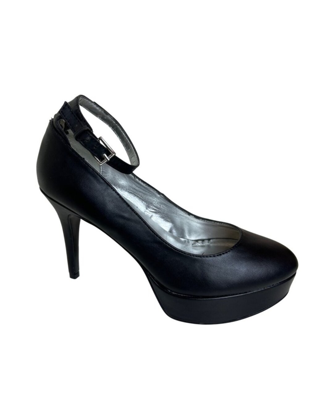 Black Guess Women's Ankle Strap Platform Pump Heels 6